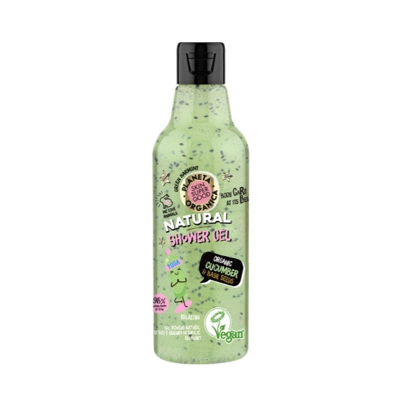 Natural Shower Gel with Organic Cucumber and Basil Seeds